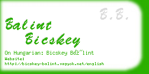 balint bicskey business card